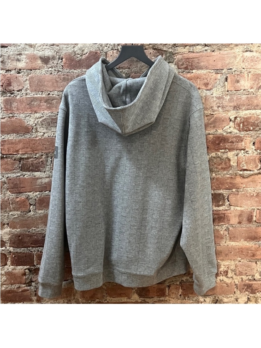 ALO YOGA GRAY GLENPLAID COLOSSEUM HOODIE